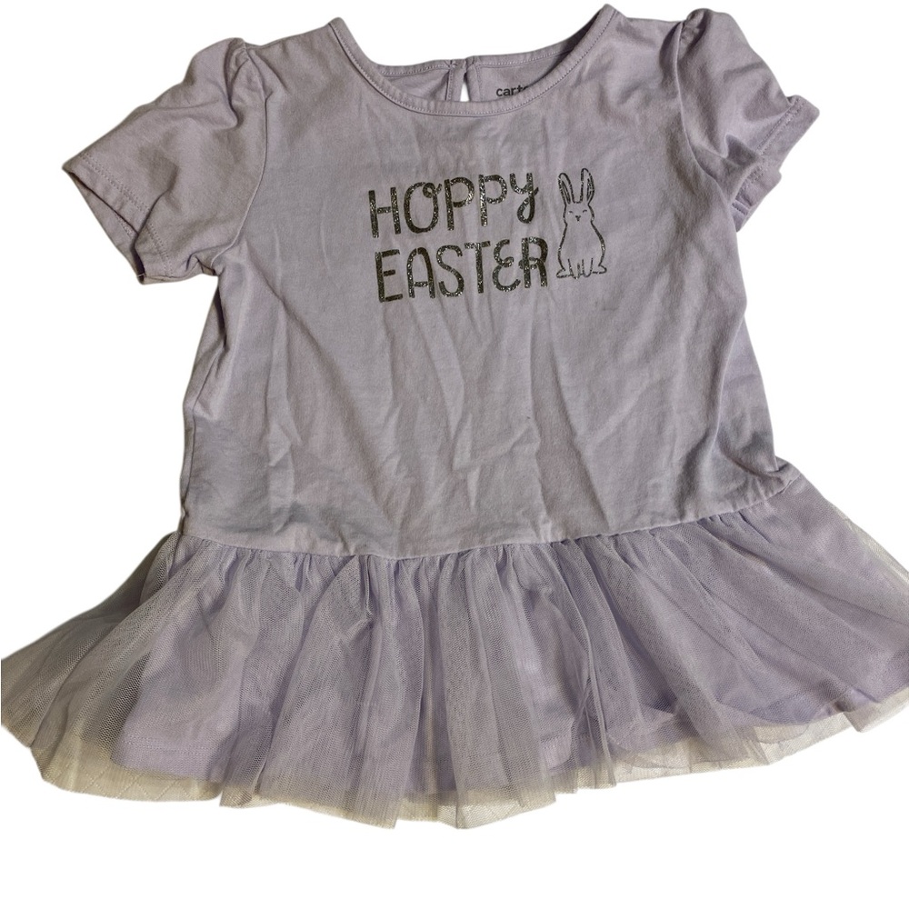 Carter's Lilac Girls' Tee with Hoppy Easter Bunny